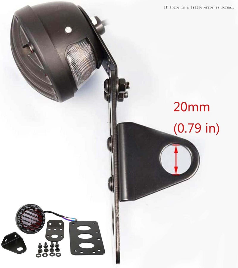 NATGIC 12V Led Red Motorcycle Side Mount Tail Light with Black License Plate Bracket, Brake Light, Stop Running Light, Indicator Light for Locomotive Bobber Chopper Suzuki Yamaha (1 Pack) - Image 2